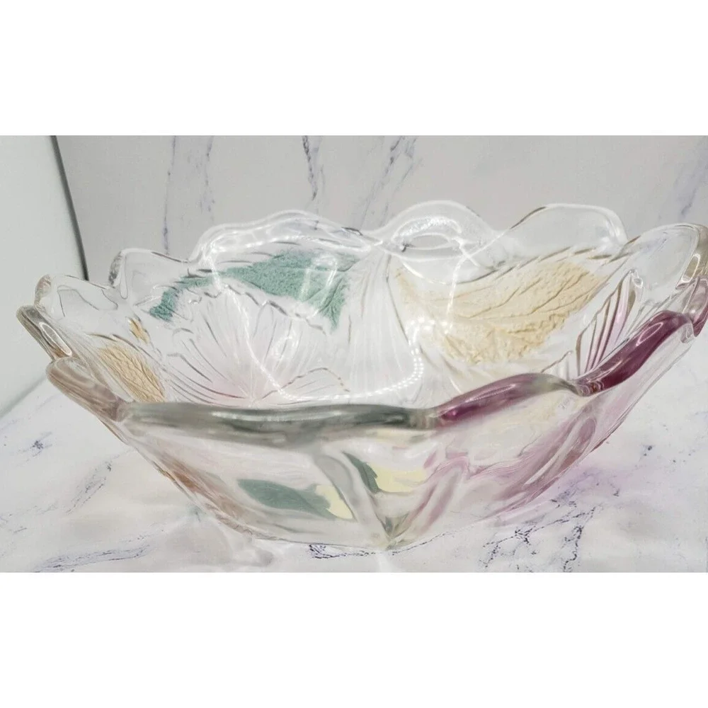 Mikasa Studio Nova Crystal Embossed Floral Pattern 8 Inch Serving Bowl